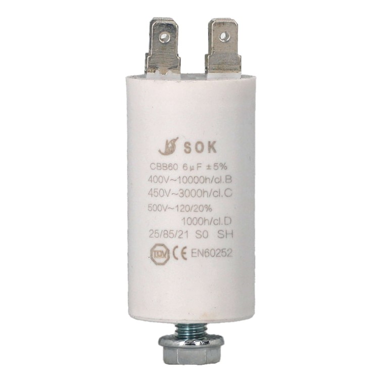 Kondensator rozruchowy do silnika 6uF 450V CBB60 - przód