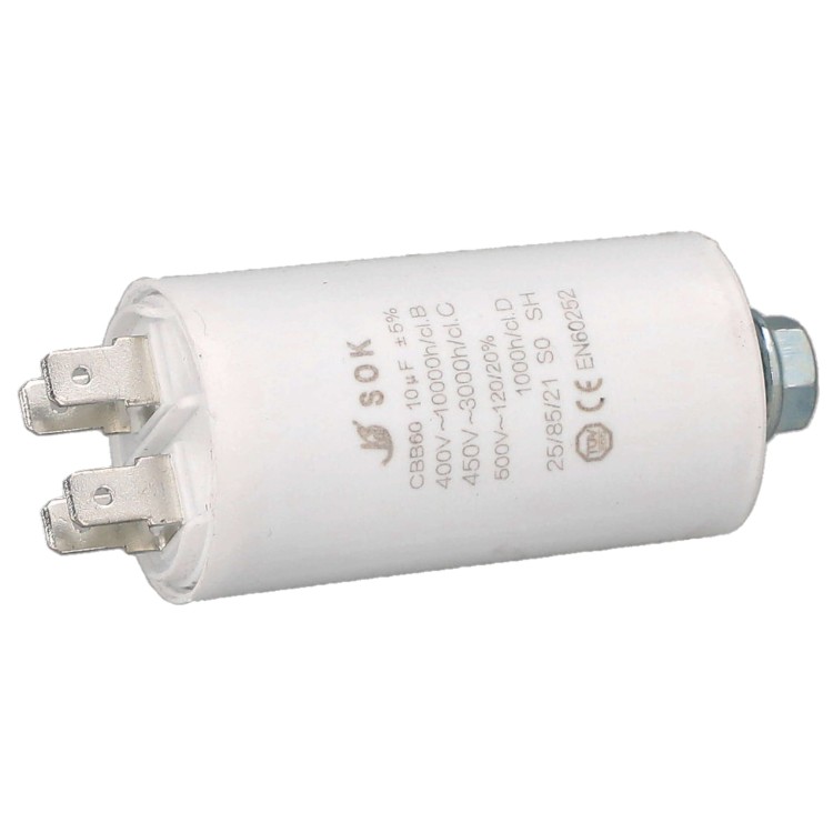 Kondensator rozruchowy do silnika 10uF 450V CBB60 - poziomo