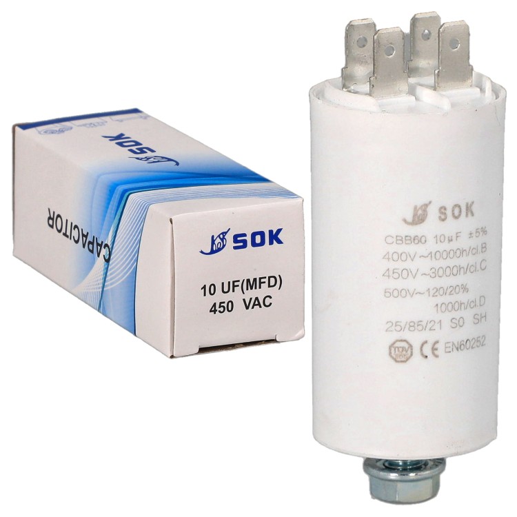 Kondensator rozruchowy do silnika 10uF 450V CBB60