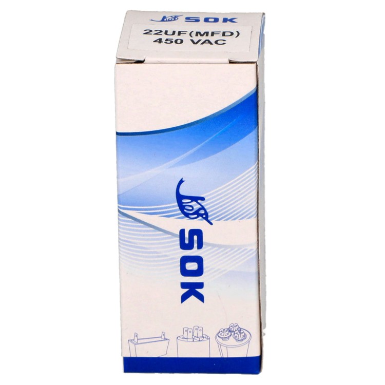 Kondensator rozruchowy do silnika 22uF 450V CBB60 - pudełko