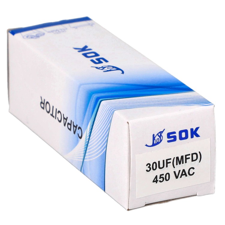 Kondensator rozruchowy do silnika 30uF 450V CBB60 - pudełko poziomo