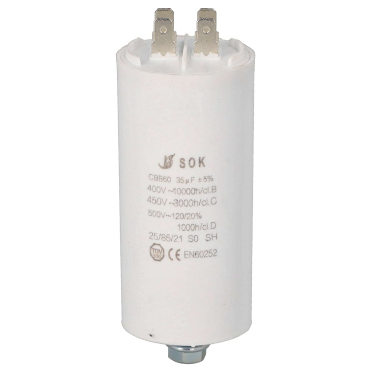 Kondensator rozruchowy do silnika 35uF 450V CBB60 - przód