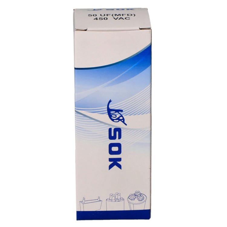 Kondensator rozruchowy do silnika 50uF 450V CBB60 - pudełko