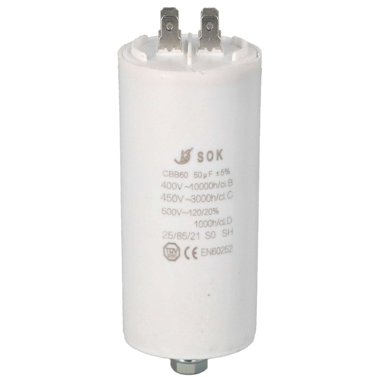 Kondensator rozruchowy do silnika 50uF 450V CBB60 - przód