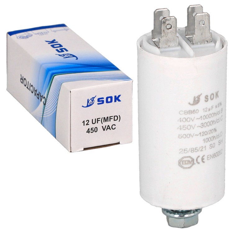 Kondensator rozruchowy do silnika 12uF 450V CBB60