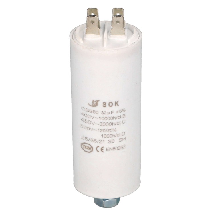 Kondensator rozruchowy do silnika 32uF 450V CBB60