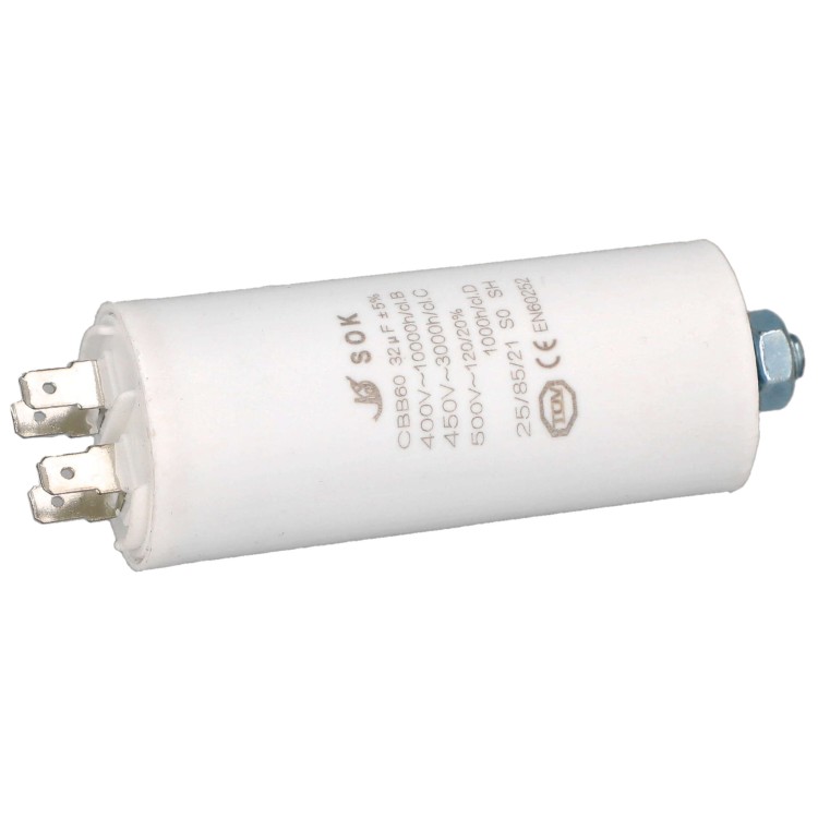 Kondensator rozruchowy do silnika 32uF 450V CBB60 - poziomo