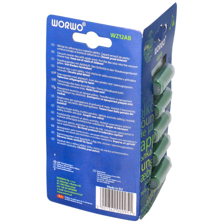 Zapach wkładka zapachowa pałeczka do odkurzacza worka - Jabłkowy Apple - tył