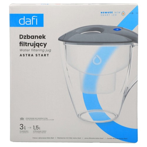 Dzbanek filtrujący Dafi Astra Start LED 3l na filtr Unimax szary - pudełko