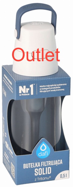OUTLET - Butelka filtrująca Dafi Solid 0,5 l do wody jeansowa