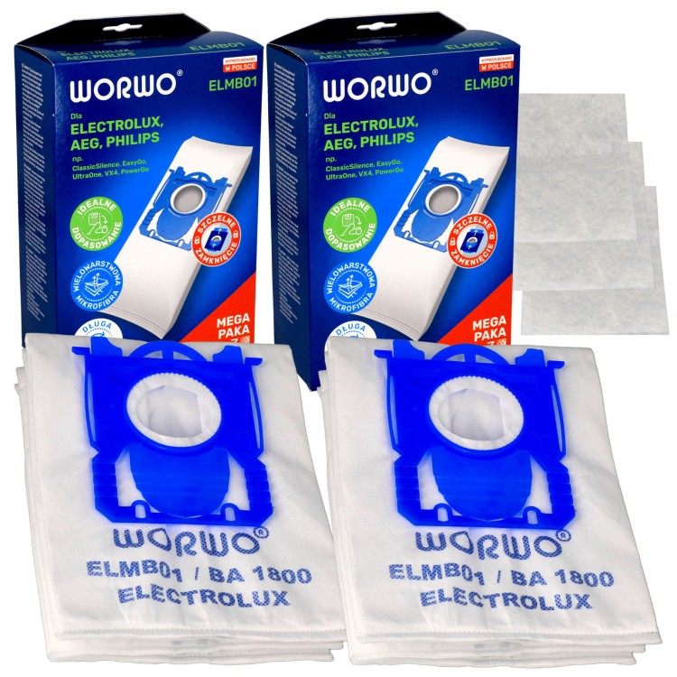 24x Worki odkurzacza Electrolux Philips + 6x filtr wlotowy + hepa x2