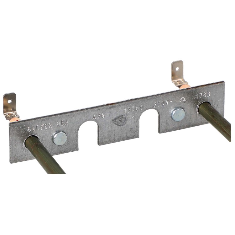 Grzałka dolna piekarnika Amica 1300W oryginał Backer OBR 424 - blaszka mocująca