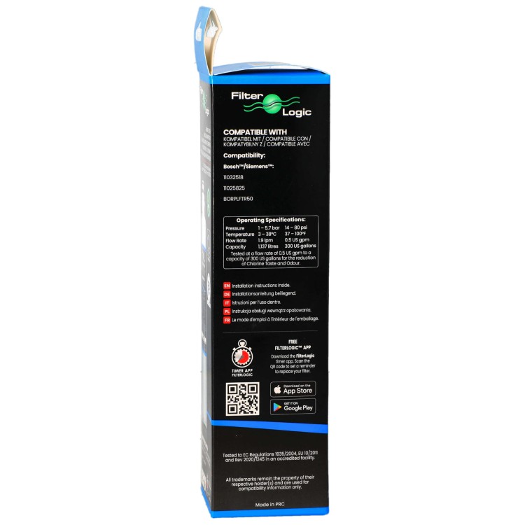 Filtr wody do lodówki Bosch UltraClarity Pro 11032518 zamiennik - bok pudełka