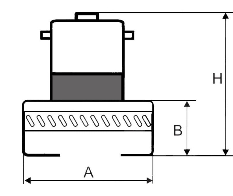 Silnik odkurzacza 1000W wys. 167 mm śr. 144 mm - zamiennik - schemat silnika