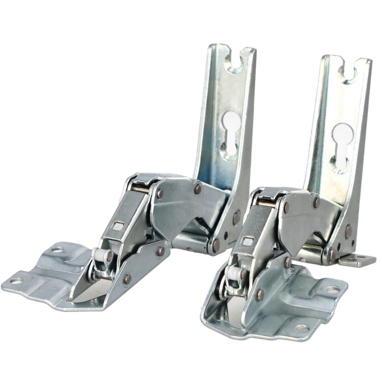 2x zawias do drzwi lodówki Bosch Siemens 481147 pod zabudowę - rozłożone