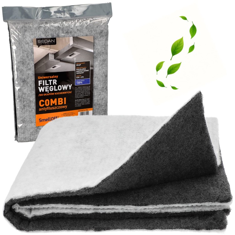 Filtr węglowy Sedan Combi 57x47 cm do okapu kuchennego przeciwtłuszczowy