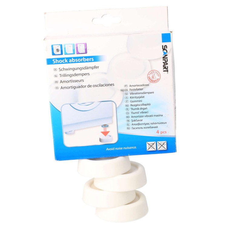 Podkładki antywibracyjne amortyzatory pod pralkę 4 szt wygłuszające - pudełko + podkładki