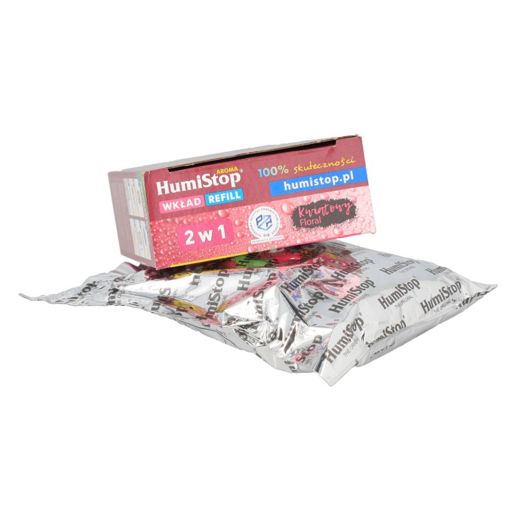 Wkład do pochłaniacza wilgoci HumiStop 280g kwiatowy Sedan - góra pudełka