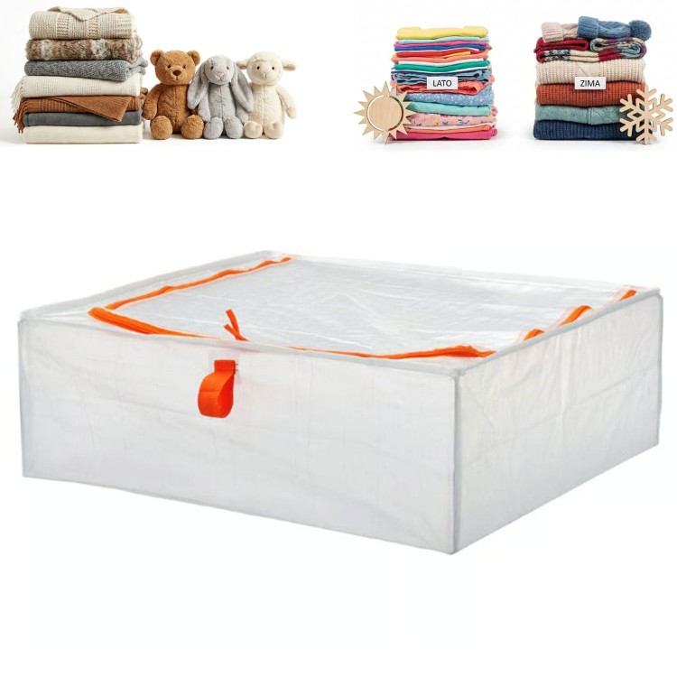 Ikea Parkla pojemnik organizer torba na ubrania pościel koce 55x49x19 cm