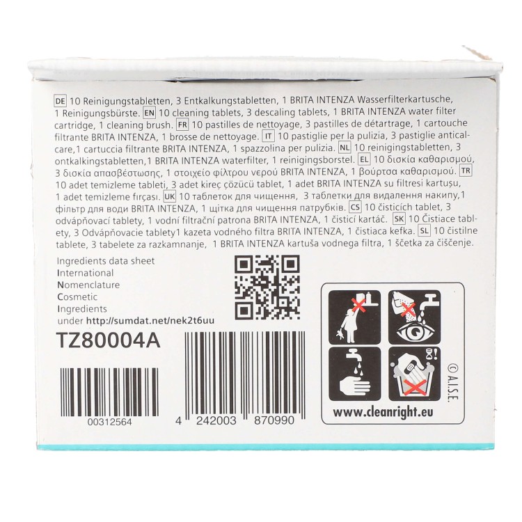Zestaw czyszczący TZ80004 do ekspresu Siemens EQ3 EQ6 EQ9 filtr i wycior - góra pudełka