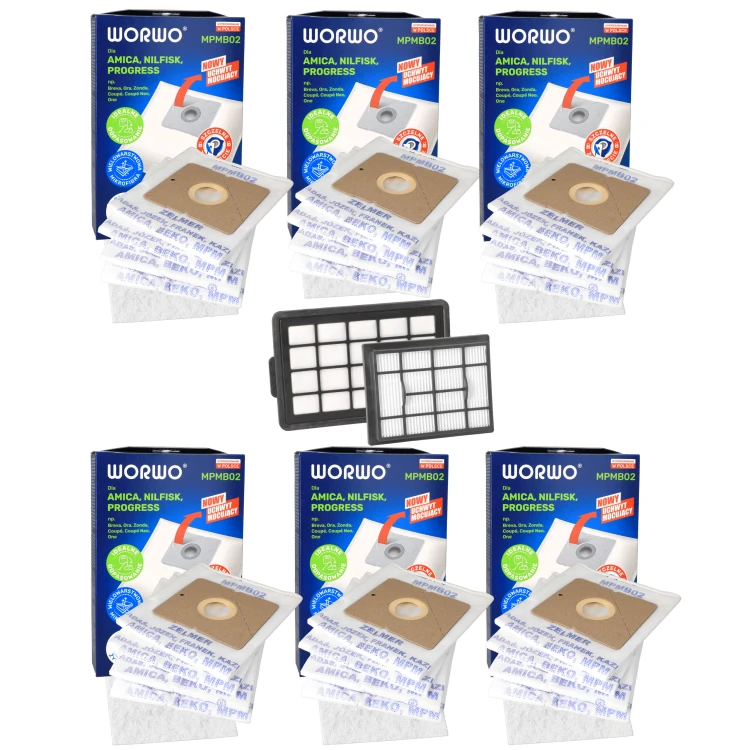 Filtry Hepa do odkurzacza Amica Bagio Eco + worki 24 szt