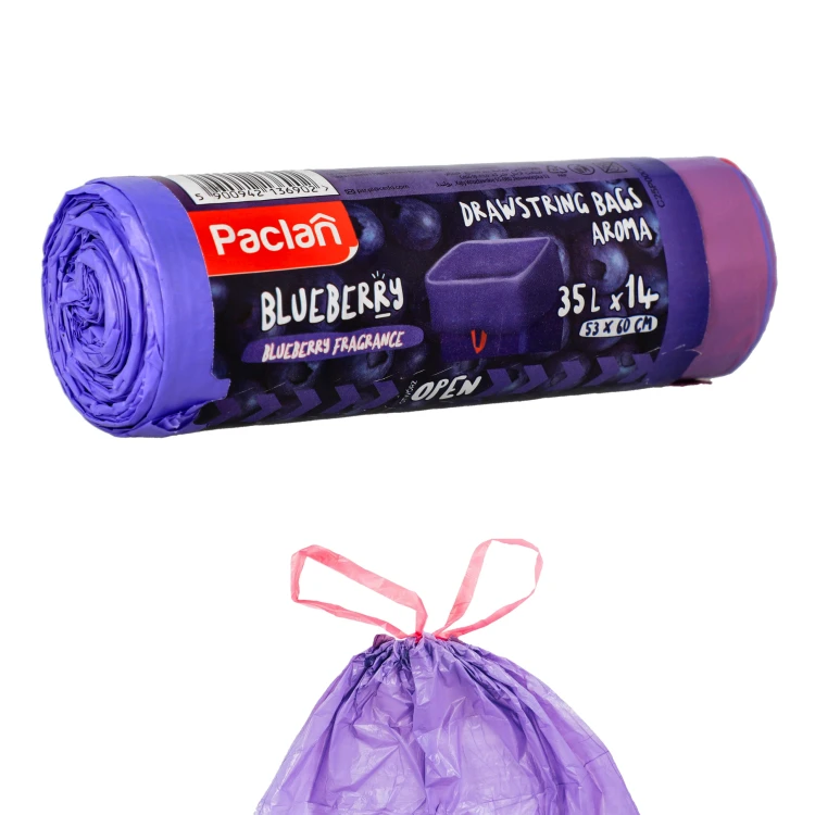 Worki na śmieci zapachowe z taśmą Paclan 35 l 14 szt