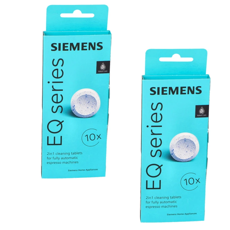Tabletki czyszczące do ekspresu Siemens Bosch TZ80001N 2in1 - 2 szt, pudełka przód