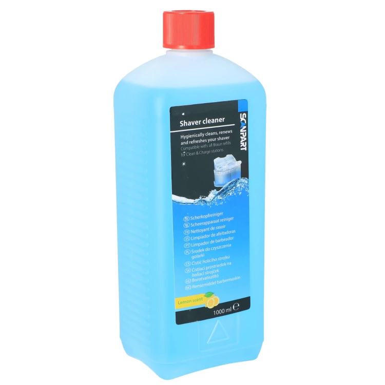 Płyn czyszczący wkład do golarek Philips Braun 1L cytryna - bok butelki