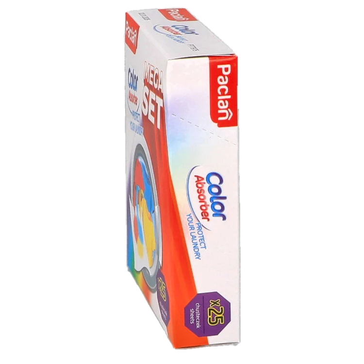 Chusteczki wyłapujące kolor brud do prania Paclan 37510 25 szt - pudełko bok