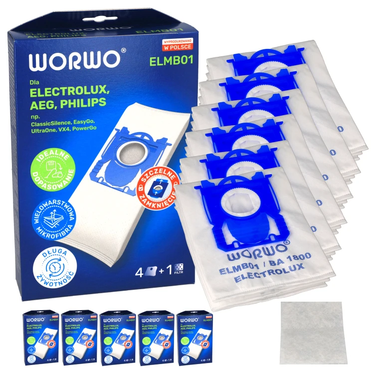 Worki do odkurzacza Electrolux Aeg Philips Worwo ELMB01K 24szt