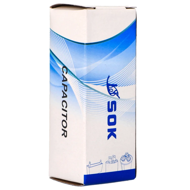 Kondensator rozruchowy silnika 1uF 450V z kablem - pudełko bok