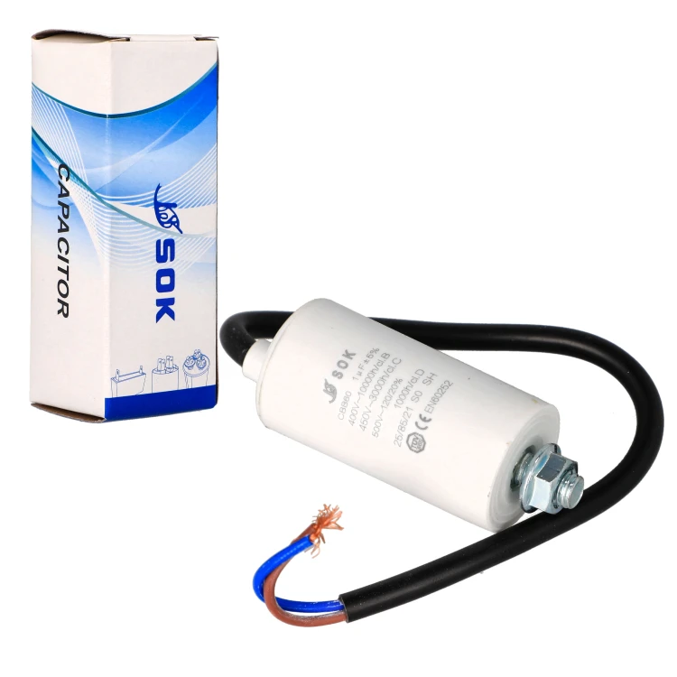 Kondensator rozruchowy silnika 1uF 450V z kablem