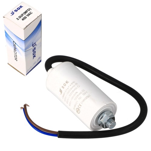 Kondensator rozruchowy silnika 2,5uF 450V z kablem