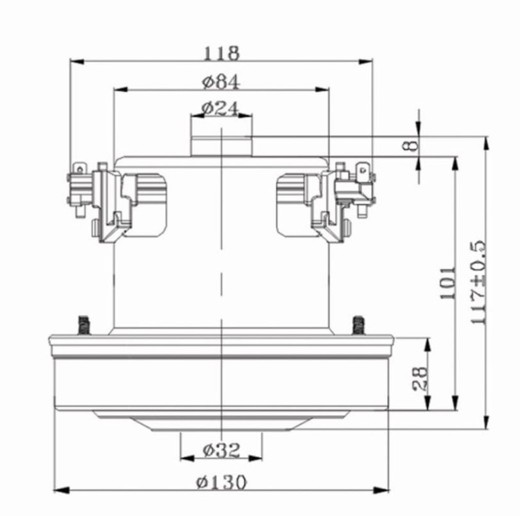 silnik do odkurzacza uniwersalny 1800W wymiary