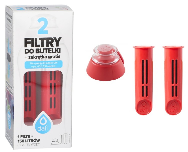 Filtr wody do butelki Dafi makowy 2 szt