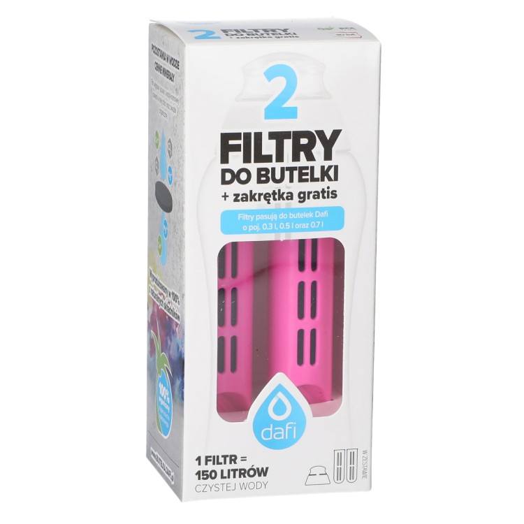 Filtr wody do butelki Dafi Soft Solid różowy flamingowy 2szt opakowanie