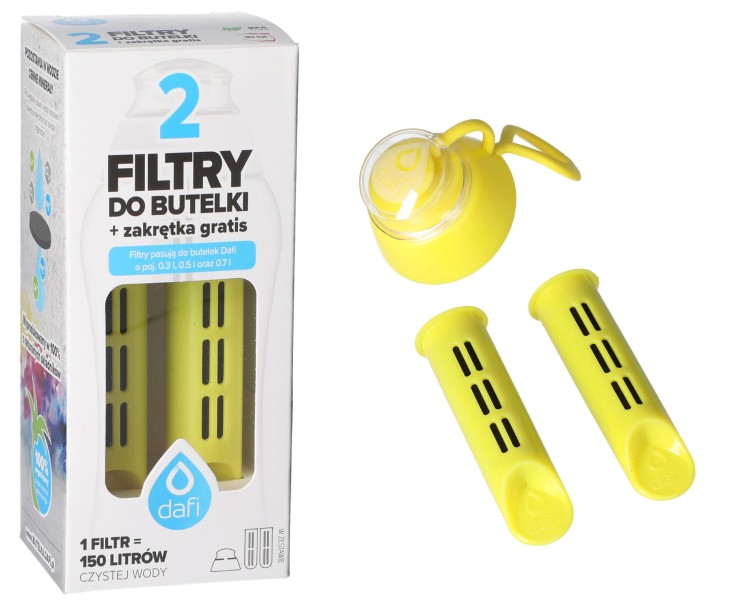 Filtr wody do butelki Dafi Soft Solid żółty cytryna 2szt + opakowanie