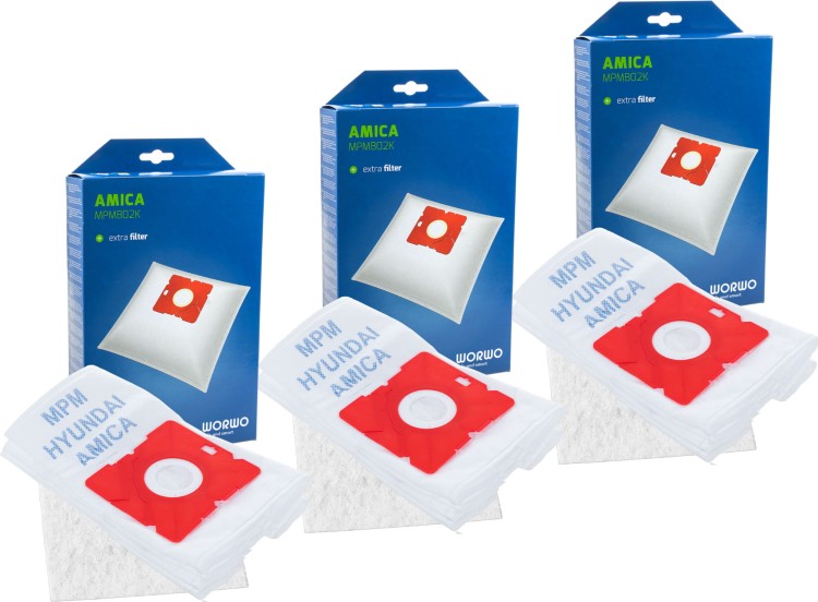 Zestaw worków do odkurzacza Amica Maxis Qubis Nimis MPM Focus Duo MPMB02K 12 sztuk + 3 filtry