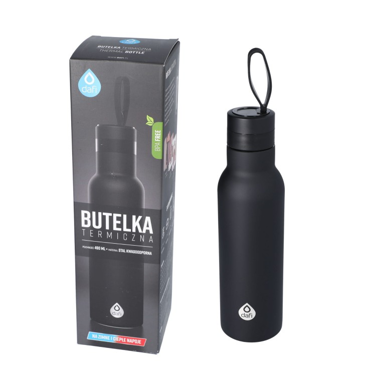 Butelka termiczna Dafi czarna 490ml z opakowaniem