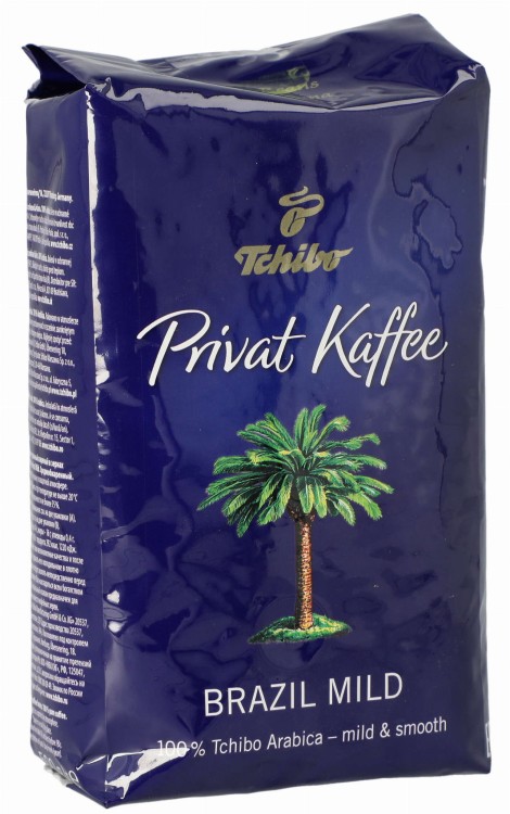 Tchibo Privat Kaffe Brazil Mind z ziarnami przód
