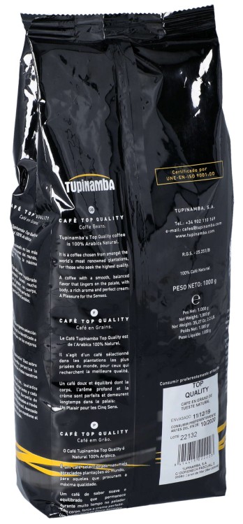Kawa ziarnista Tupinamba Top Quality 1kg opakowanie tył