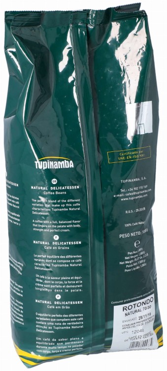 Kawa ziarnista Tupinamba Rotondo 1kg  opakowanie tył