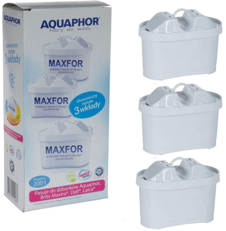 Filtr wody Aquaphor Maxfor Brita Maxtra Unimax B100-25 3szt