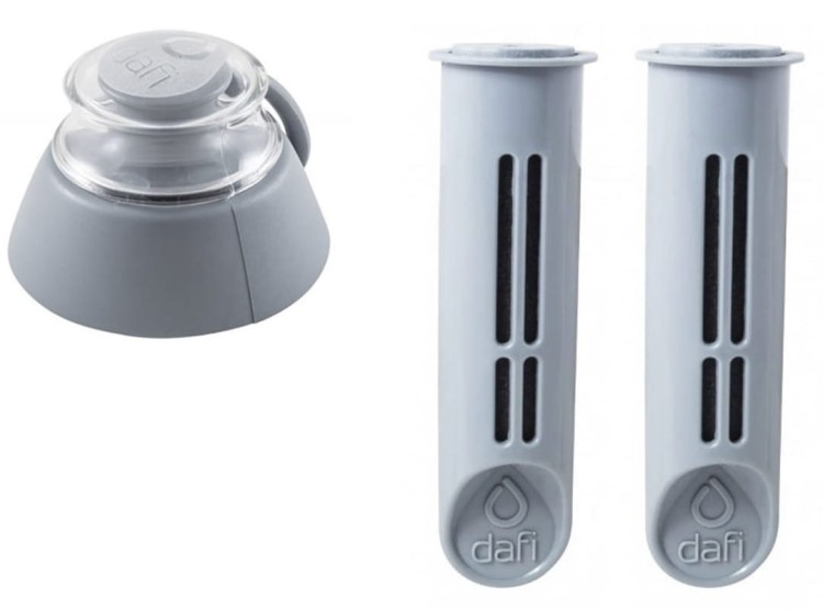 Filtr wody do butelki Dafi szary stalowy 2szt + gratis nakrętka bez opakowania