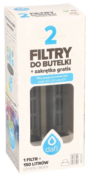 Filtry wody do butelki dafi antracyt opakowanie przód
