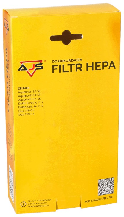 Zestaw filtrów do odkurzacza Zelmer Wodnik 719 Aquario 819 5szt opakowanie z tyłu
