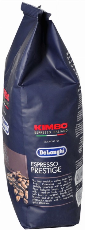 Kawa ziarnista Kimbo Delonghi Espresso Prestige bok opakowania