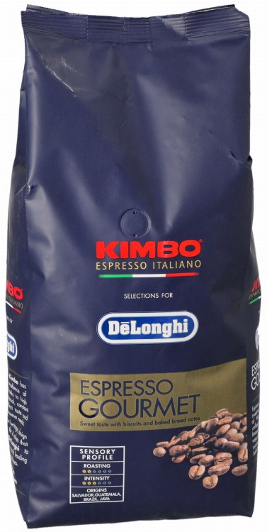 Kawa ziarnista Kimbo Delonghi Espresso Gourmet przód opakowania
