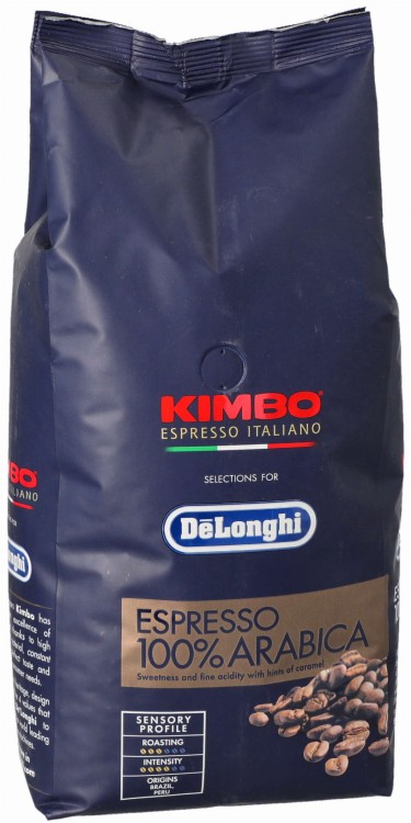 Kawa ziarnista Delonghi Espresso 100% Arabica  przód opakowania