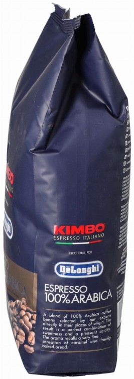 Kawa ziarnista Delonghi Espresso 100% Arabica  drugi bok opakowania